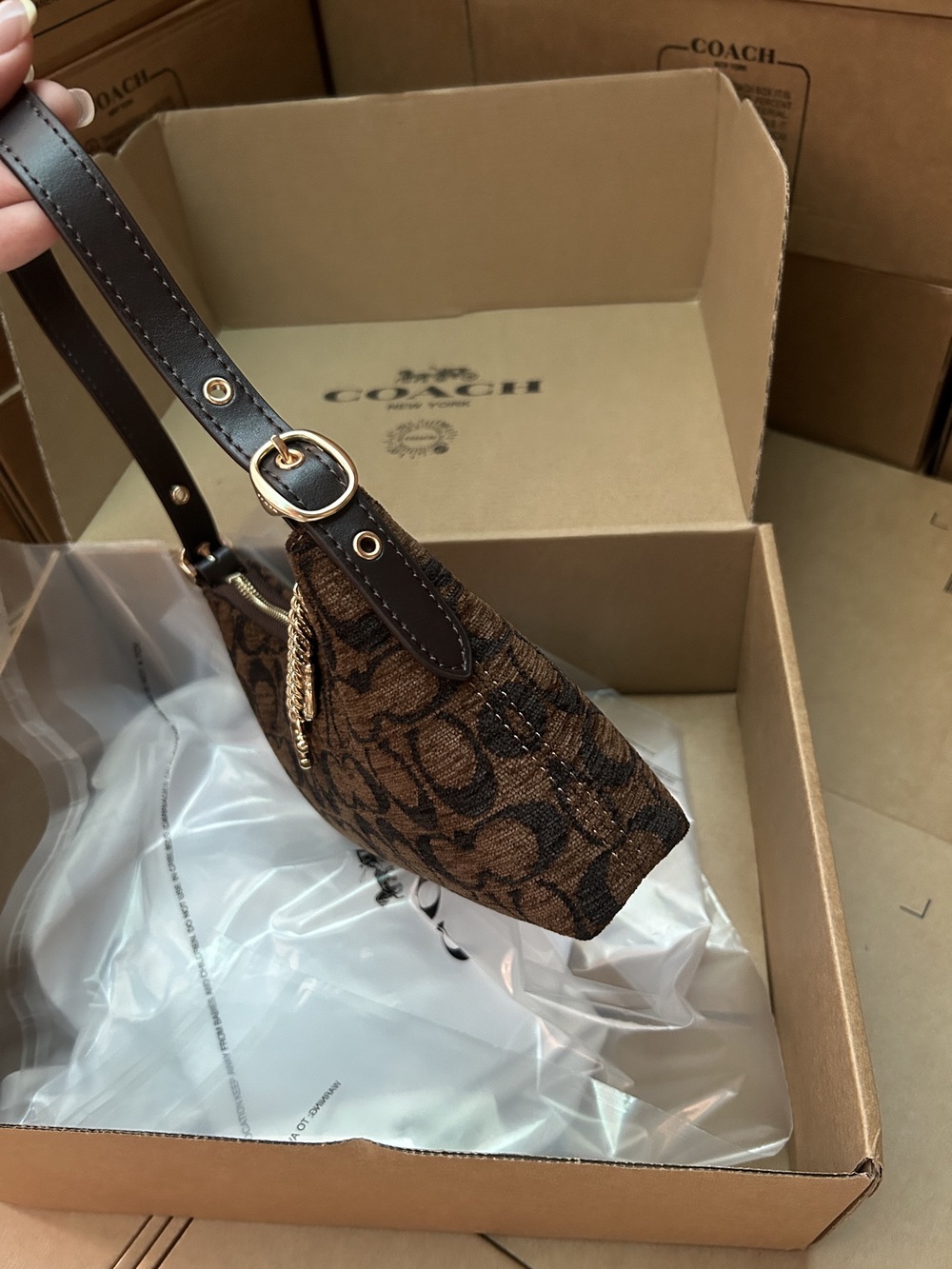 Coach brown floral print crossbody bag - Picture 6 of 9